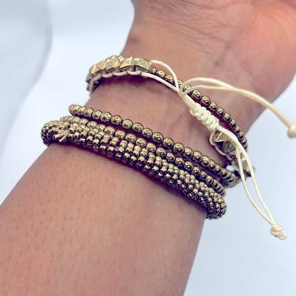 Nautical Gold Toned Beaded Bracelet Set - Picture 5 of 11